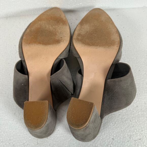 Able Joselyne Gray Suede Slingback Heels Women's 9.5 Pointed Toe 3.25" Heel - Picture 8 of 10